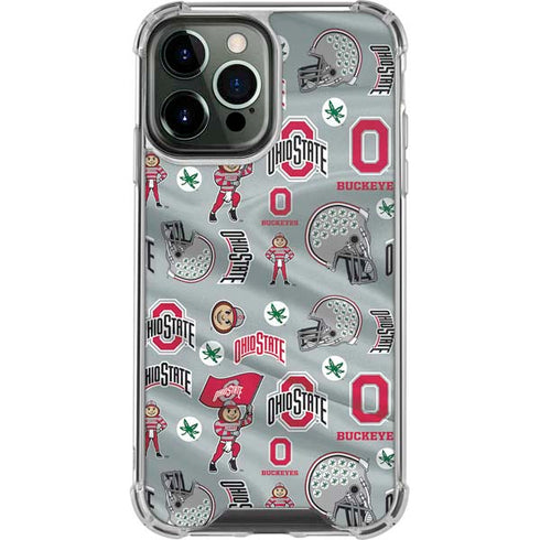 Ohio State University Pattern iPhone 13 Pro Max Clear Case