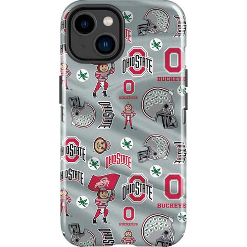 Ohio State University Pattern iPhone 14 Plus Impact Case
