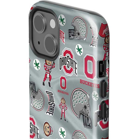 Ohio State University Pattern iPhone 14 Plus Impact Case