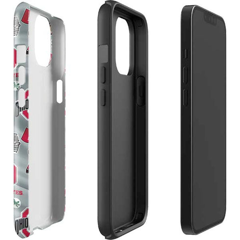 Ohio State University Pattern iPhone 14 Plus Impact Case