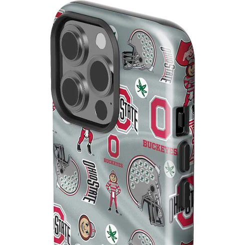 Ohio State University Pattern iPhone 14 Pro Impact Case