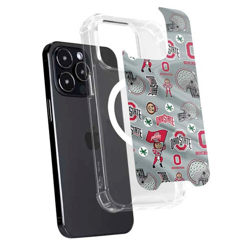 Ohio State University Pattern iPhone 14 Pro MagSafe Case