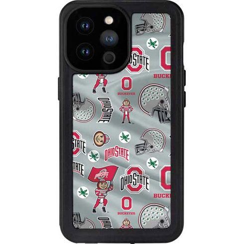 Ohio State University Pattern iPhone 14 Pro Max Waterproof Case