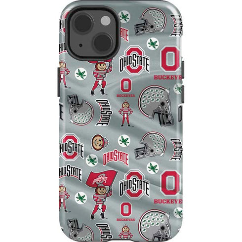 Ohio State University Pattern iPhone 15 Plus Impact Case