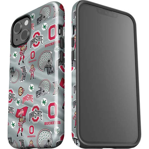 Ohio State University Pattern iPhone 15 Plus Impact Case