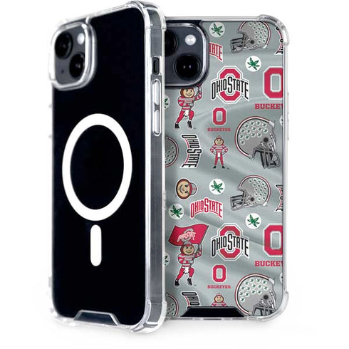 Ohio State University Pattern iPhone 15 Plus MagSafe Case