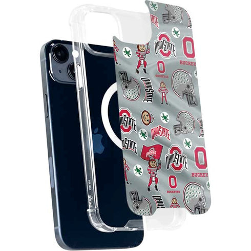Ohio State University Pattern iPhone 15 Plus MagSafe Case