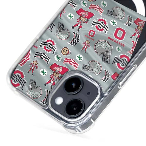Ohio State University Pattern iPhone 15 Plus MagSafe Case