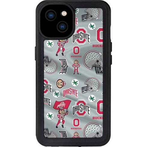 Ohio State University Pattern iPhone 15 Plus Waterproof Case