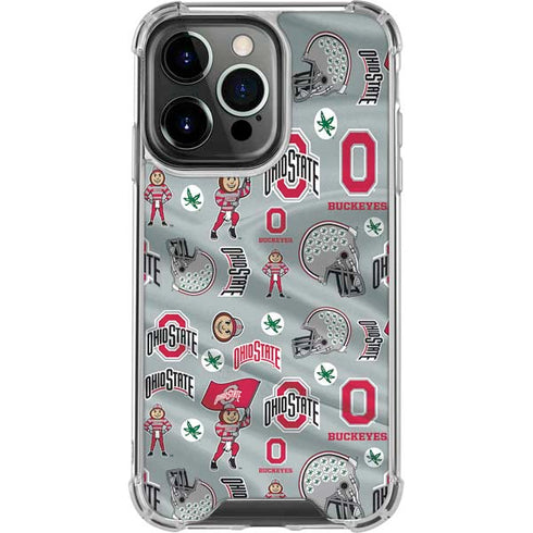 Ohio State University Pattern iPhone 15 Pro Clear Case