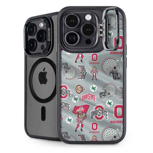 Ohio State University Pattern iPhone 15 Pro Kickstand Case
