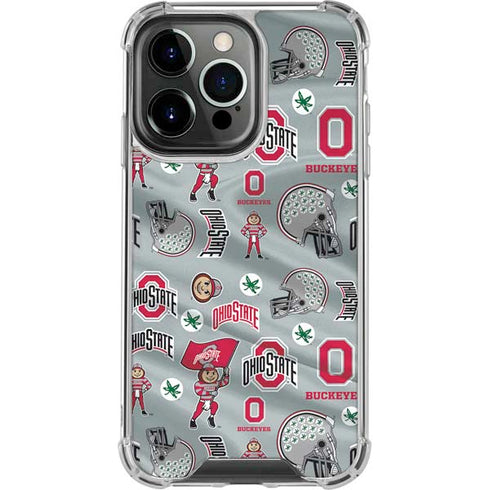 Ohio State University Pattern iPhone 15 Pro Max Clear Case