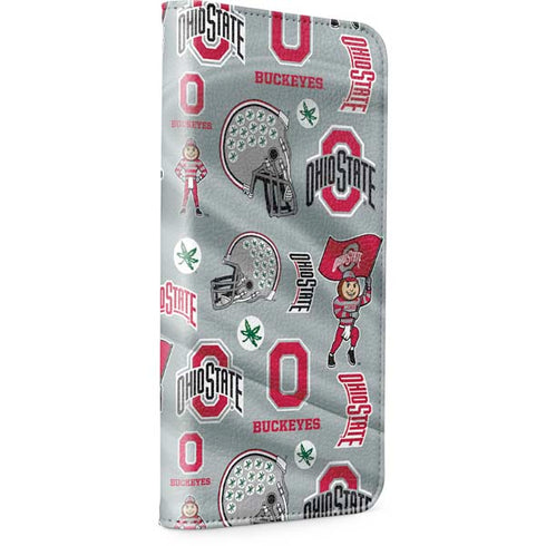 Ohio State University Pattern iPhone 15 Pro Max Folio Case