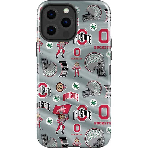 Ohio State University Pattern iPhone 15 Pro Max Impact Case