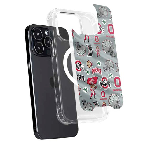 Ohio State University Pattern iPhone 15 Pro Max MagSafe Case