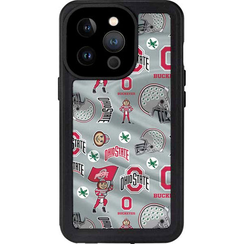 Ohio State University Pattern iPhone 15 Pro Waterproof Case