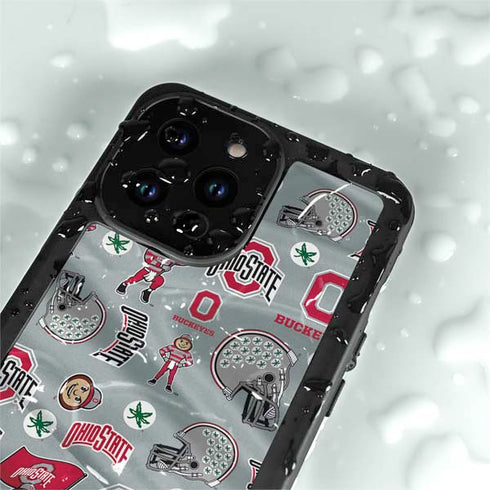 Ohio State University Pattern iPhone 15 Pro Waterproof Case