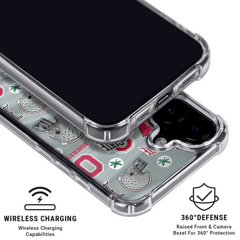 Ohio State University Pattern iPhone 16 Clear Case