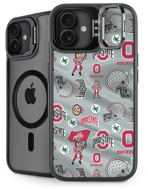 Ohio State University Pattern iPhone 16 Kickstand Case