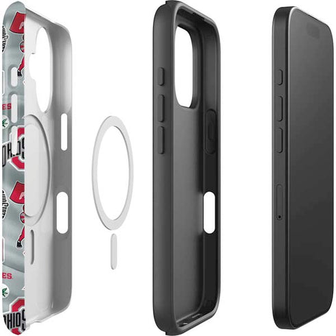 Ohio State University Pattern iPhone 16 Magsafe Impact Case
