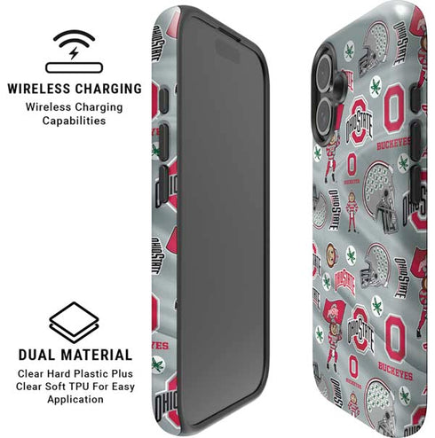 Ohio State University Pattern iPhone 16 Magsafe Impact Case