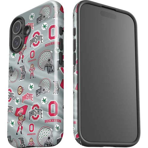 Ohio State University Pattern iPhone 16 Plus Impact Case