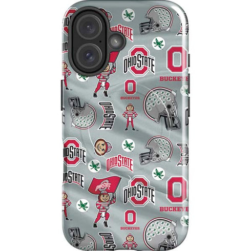 Ohio State University Pattern iPhone 16 Plus Magsafe Impact Case