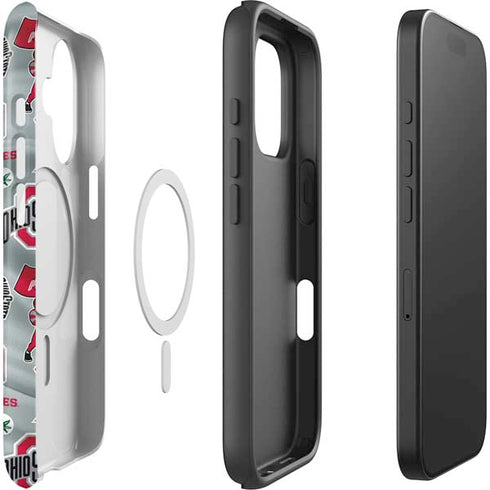 Ohio State University Pattern iPhone 16 Plus Magsafe Impact Case