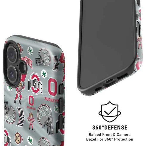 Ohio State University Pattern iPhone 16 Plus Magsafe Impact Case