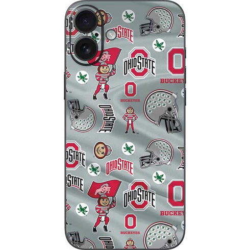 Ohio State University Pattern iPhone 16 Plus Skin