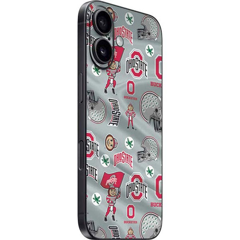 Ohio State University Pattern iPhone 16 Plus Skin
