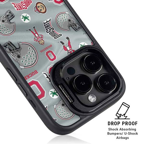 Ohio State University Pattern iPhone 16 Pro Max Kickstand Case
