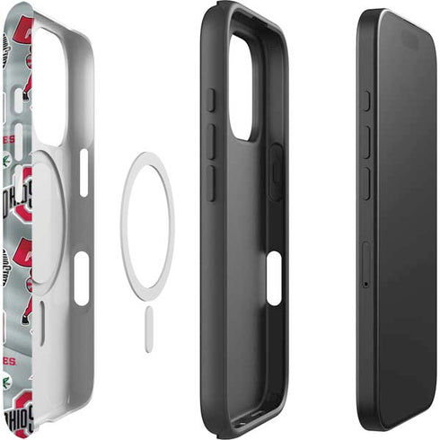 Ohio State University Pattern iPhone 16 Pro Max Magsafe Impact Case