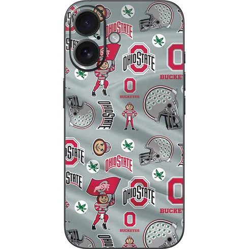 Ohio State University Pattern iPhone 16 Skin