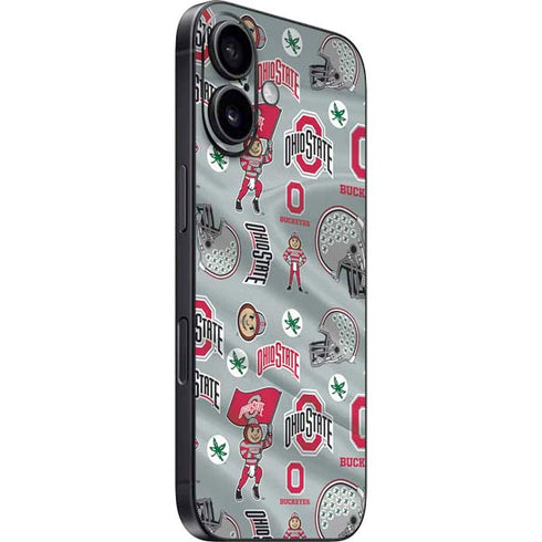 Ohio State University Pattern iPhone 16 Skin