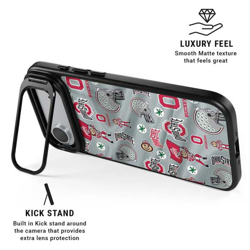Ohio State University Pattern iPhone 17 Air Kickstand Case