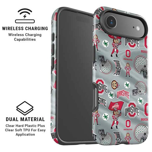 Ohio State University Pattern iPhone 17 Air Magsafe Impact Case