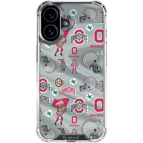Ohio State University Pattern iPhone 17 Clear Case