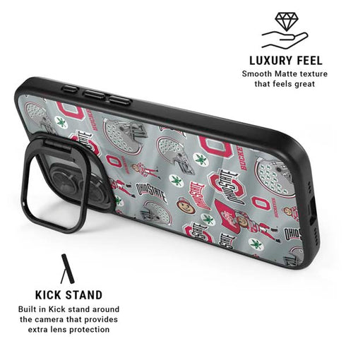 Ohio State University Pattern iPhone 17 Kickstand Case