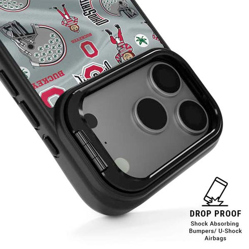 Ohio State University Pattern iPhone 17 Pro Kickstand Case