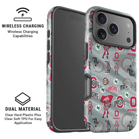 Ohio State University Pattern iPhone 17 Pro Magsafe Impact Case