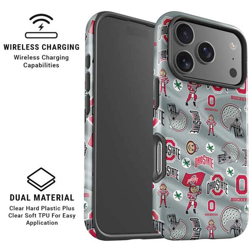 Ohio State University Pattern iPhone 17 Pro Max Magsafe Impact Case