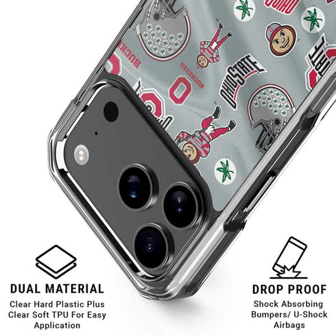 Ohio State University Pattern iPhone 18 Pro Clear Case