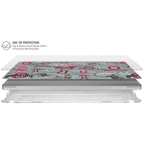 Ohio State University Pattern MacBook Air 15in (2023-2025) Case plus Skin