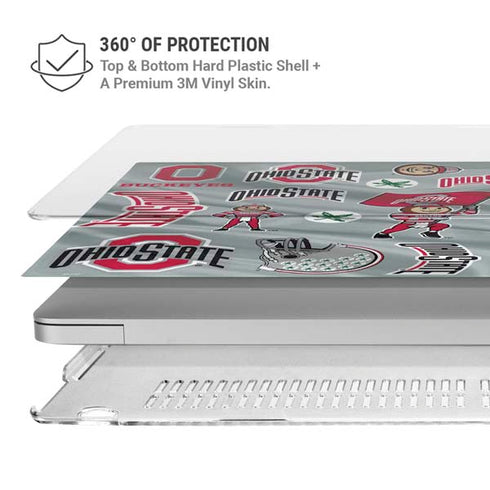 Ohio State University Pattern MacBook Pro 16in (2019-20) Case plus Skin