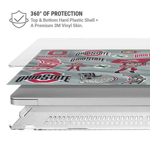 Ohio State University Pattern MacBook Pro 16in (2021-25) Case plus Skin