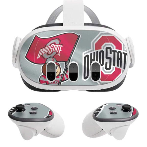 Ohio State University Pattern Meta Quest 3 Skin
