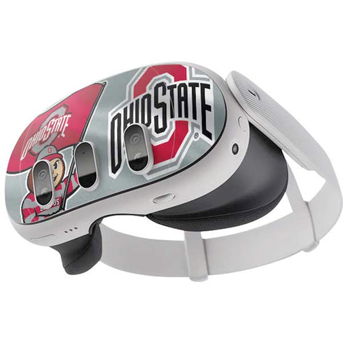 Ohio State University Pattern Meta Quest 3 Skin