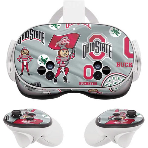 Ohio State University Pattern Meta Quest 3S Skin