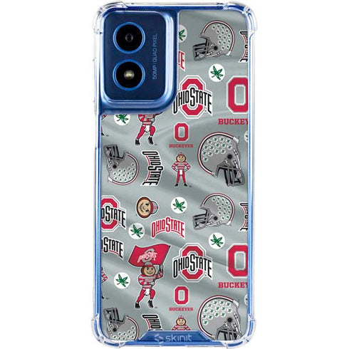 Ohio State University Pattern Moto G Play 4G (2024) Clear Case
